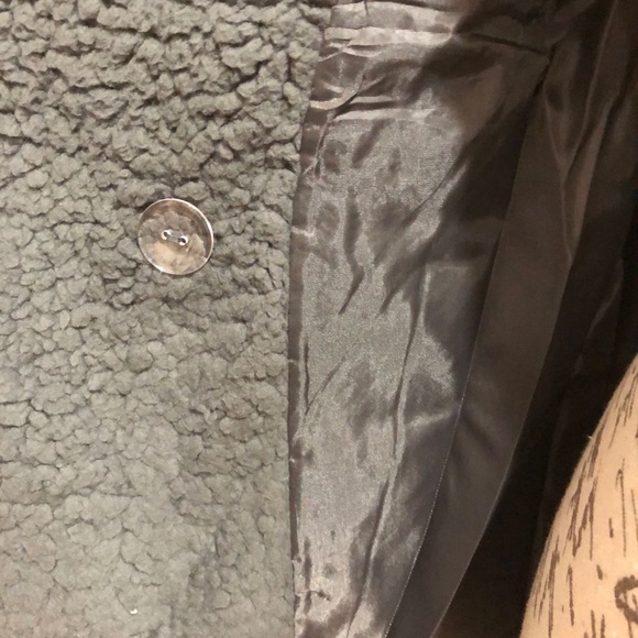 CLEARANCE‼️GREY faux fur Sherpa LAPEL COAT- Jacket - Picture 4 of 4